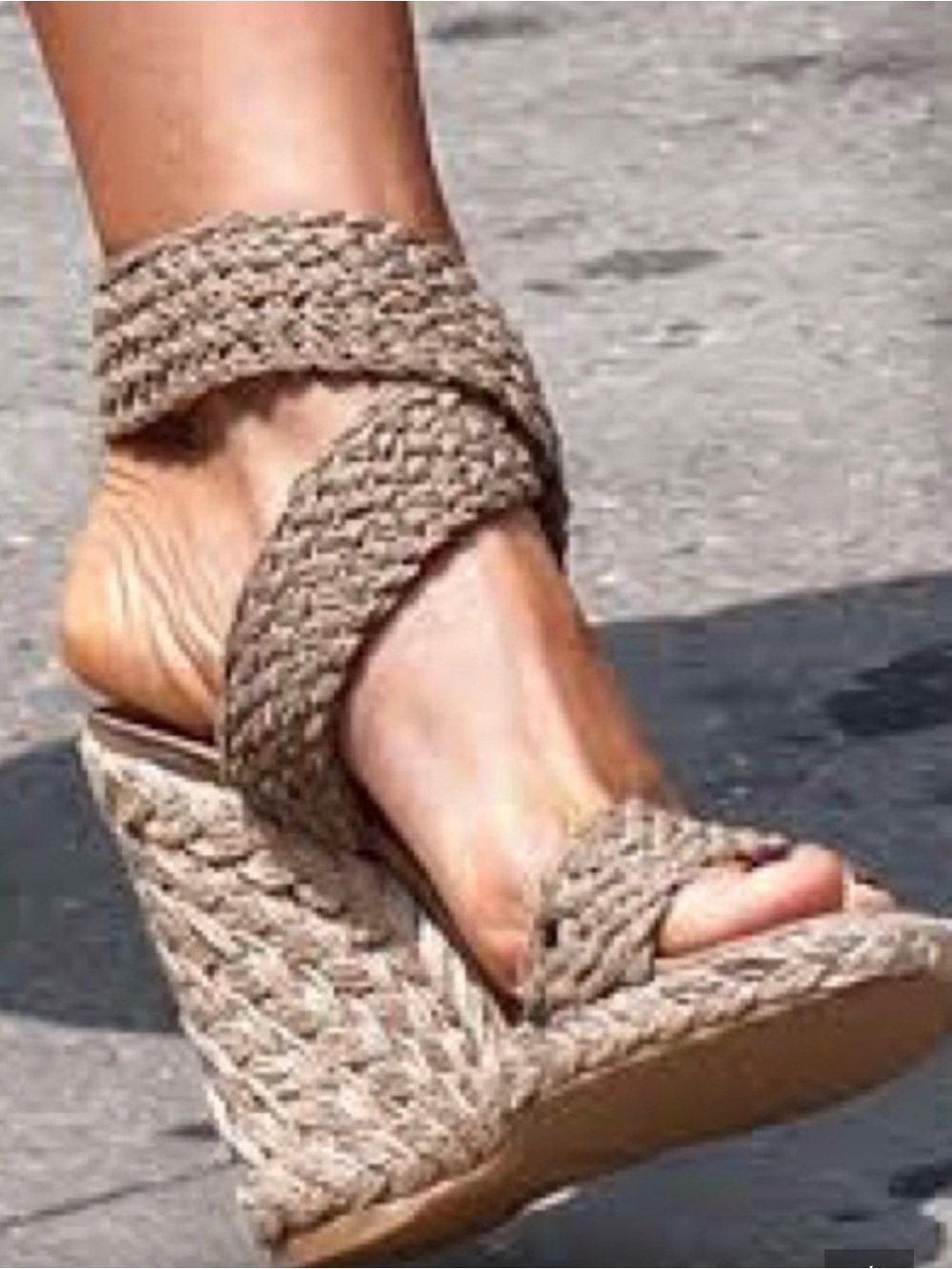 Stylist Archive | Stuart Weitzman Green Braided Espadrille Wedge Sandals Size 7